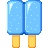 Big Soda Popsicle. Full explanation: This is a "cider" popsicle, which in Japan refers to a clear, fruit (typically citrus)-flavored, carbonated beverage. Sprite and Ramune would be considered cider under this definition. It's not blue raspberry or anything like that