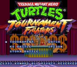 Teenage Mutant Hero Turtles - Tournament Fighters (Europe) title.png