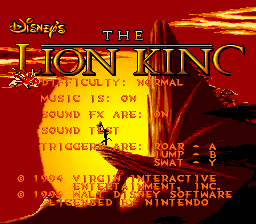 Lion King SNES early menu.png