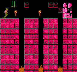 Second pink level. Decorative door.