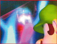 Luigi's Mansion-Prerelease-Ghost Scaring Luigi Screenshot.png