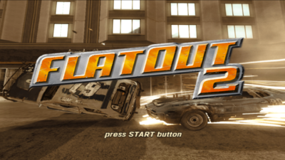 FlatOut 2 early press start screen.png