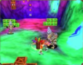Crash Twinsanity-Prerelease PrimaGuideRockslideRumbleCheckpoint.png