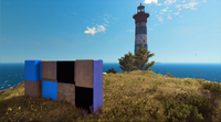 The testwall next to a lighthouse.