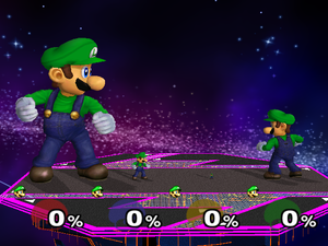 That's Giant Luigi to you, Mario!