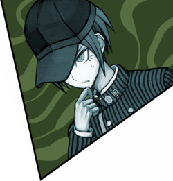 Danganronpa V3 Demo Version - Early - Class Trial Splash CG - Shuichi Saihara.png